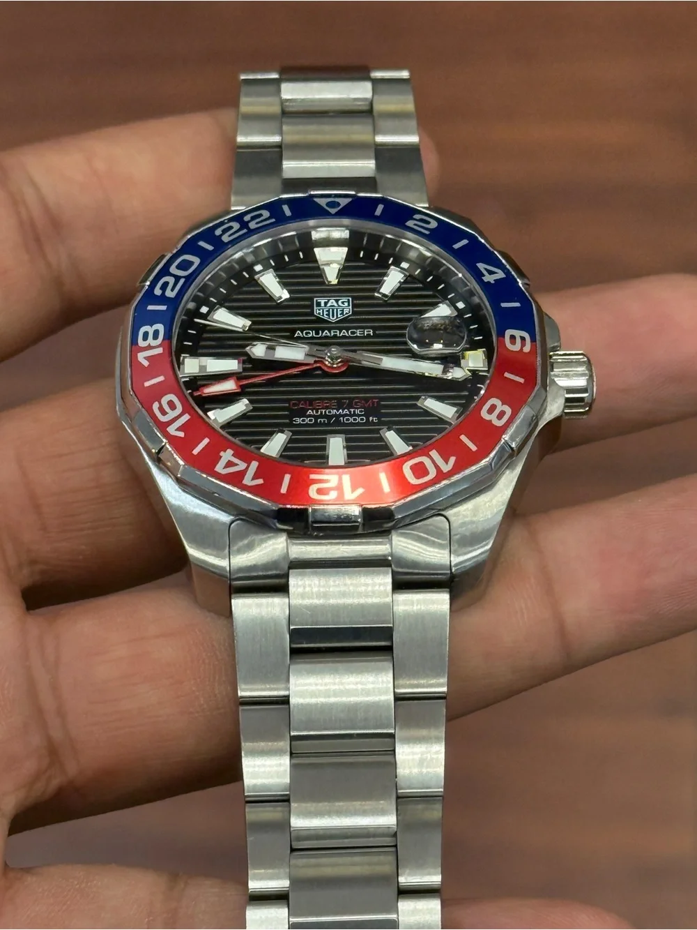 TAG Heuer Aquaracer GMT Automatic Pepsi Bezel WAY201F mens watch